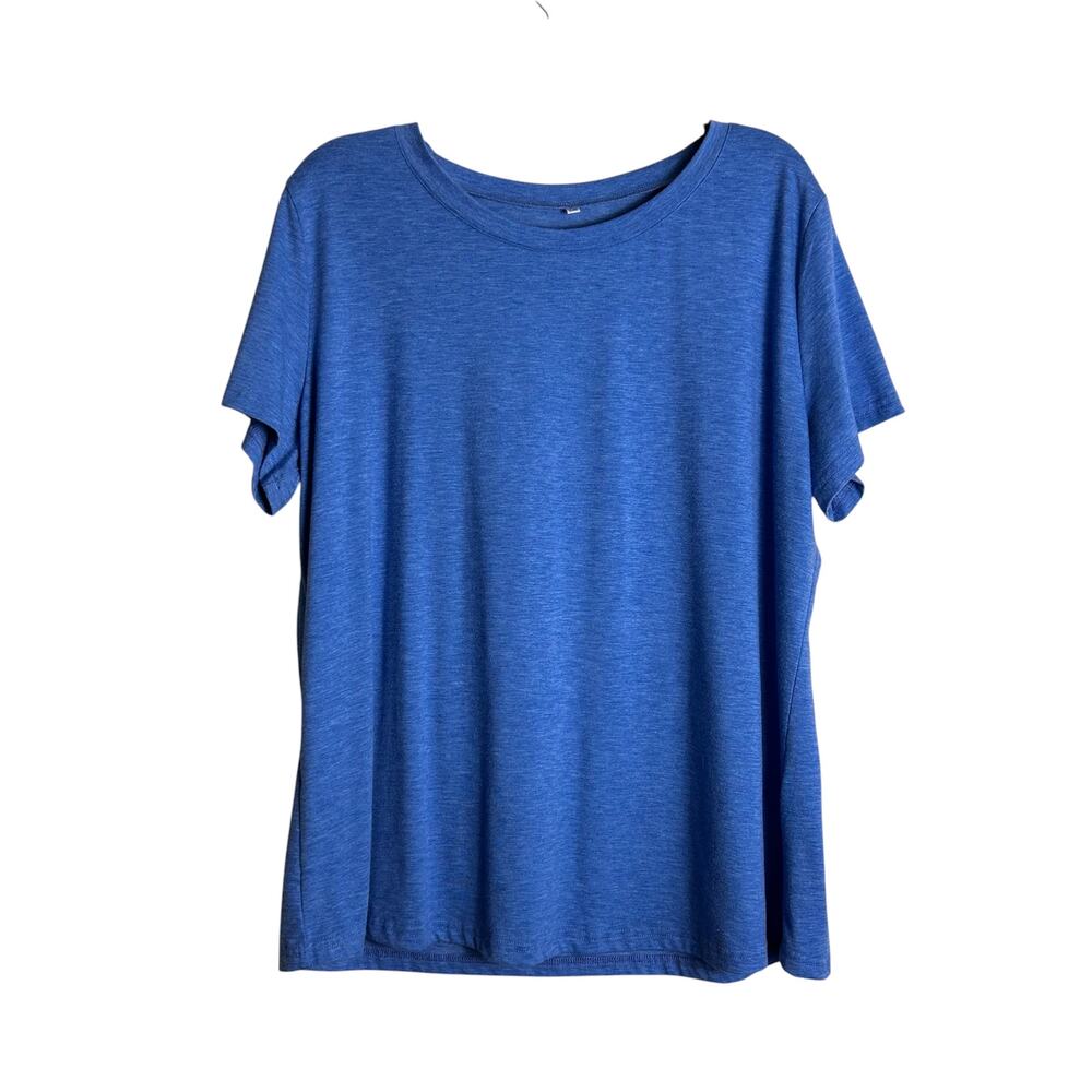 Size 2XL Women's Top Tee T-shirt Blue Saloogoe